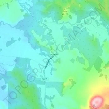 Tautoro topographic map, elevation, terrain