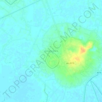 เมืองดงละคร topographic map, elevation, terrain