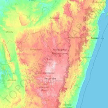Province d’Antananarivo topographic map, elevation, terrain
