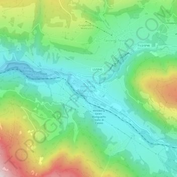 Welsberg - Monguelfo topographic map, elevation, terrain
