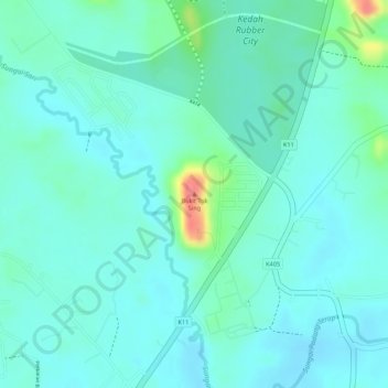 Bukit Tok Sing topographic map, elevation, terrain