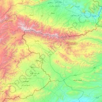 Kurram Agency topographic map, elevation, terrain