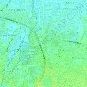 Medansatria topographic map, elevation, terrain