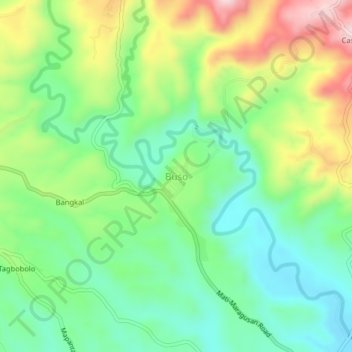 Buso topographic map, elevation, terrain