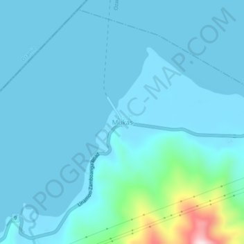 Mukas topographic map, elevation, terrain