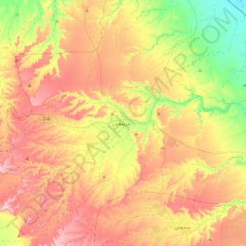 Huraymila' topographic map, elevation, terrain