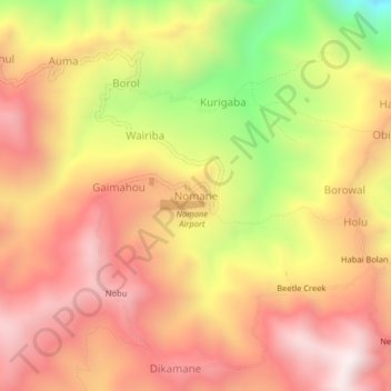 Nomane topographic map, elevation, terrain