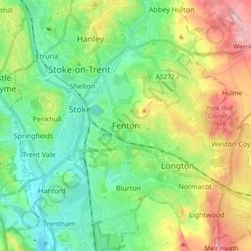 Fenton topographic map, elevation, terrain