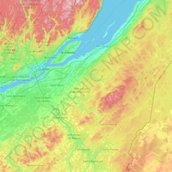 Bellechasse topographic map, elevation, terrain