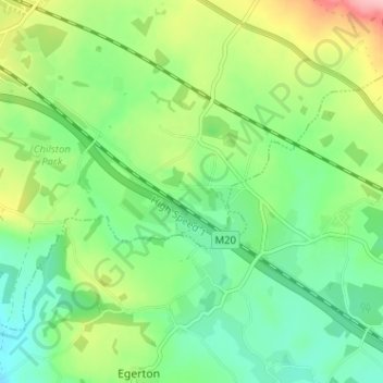 Lenham Heath topographic map, elevation, terrain