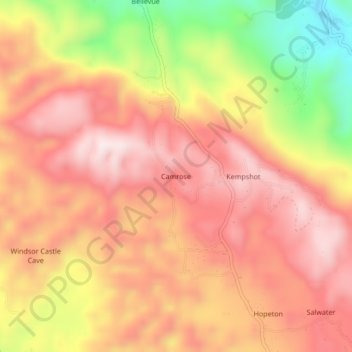 Camrose topographic map, elevation, terrain