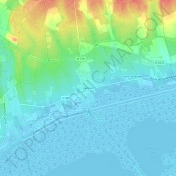 Gallician topographic map, elevation, terrain