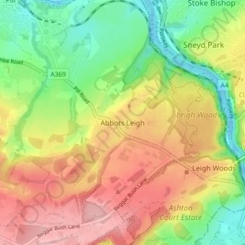 Abbots Leigh topographic map, elevation, terrain