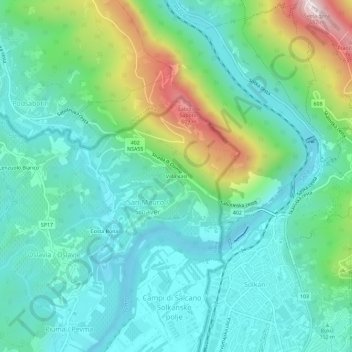 Villa Vasi topographic map, elevation, terrain