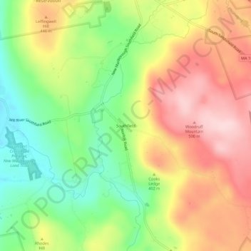 Southfield topographic map, elevation, terrain