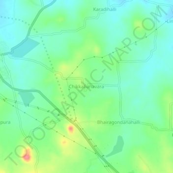 Chikkabanavara topographic map, elevation, terrain