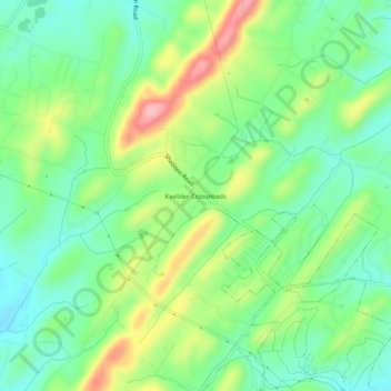 Keebler Crossroads topographic map, elevation, terrain