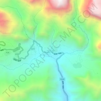 扎尕那 topographic map, elevation, terrain