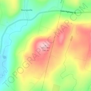 East Hill topographic map, elevation, terrain