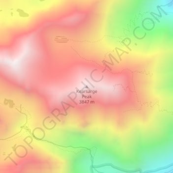 Kearsarge Peak topographic map, elevation, terrain