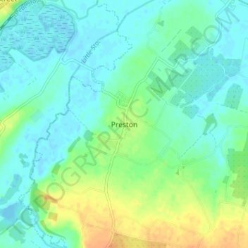 Preston topographic map, elevation, terrain