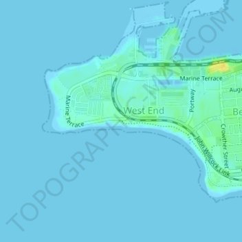 Grey's Beach topographic map, elevation, terrain