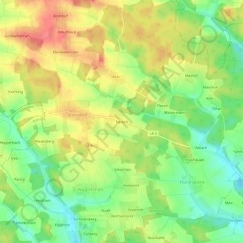 Hacken topographic map, elevation, terrain