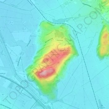 Schmitten topographic map, elevation, terrain