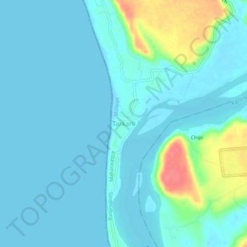 Tarkarli topographic map, elevation, terrain