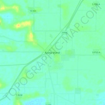 Rawla Mandi topographic map, elevation, terrain