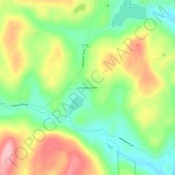 Lebanon Center topographic map, elevation, terrain