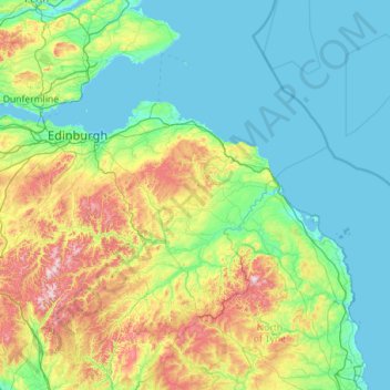 Berwickshire topographic map, elevation, terrain