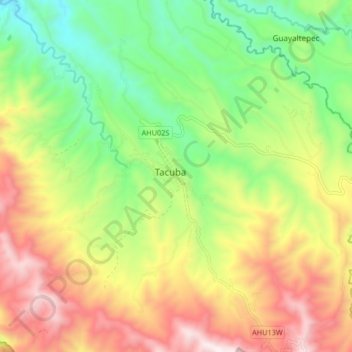 Tacuba topographic map, elevation, terrain
