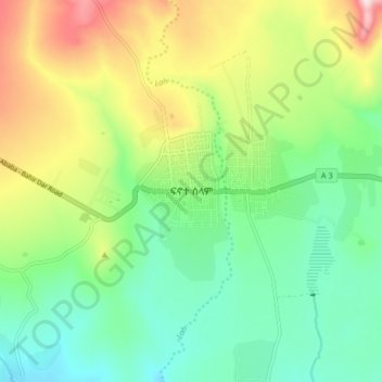 Fenote selam topographic map, elevation, terrain