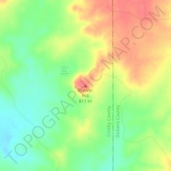 Bunker Hill topographic map, elevation, terrain