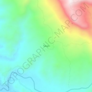 Tulcan topographic map, elevation, terrain