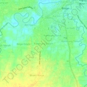 Rambung Dalam topographic map, elevation, terrain