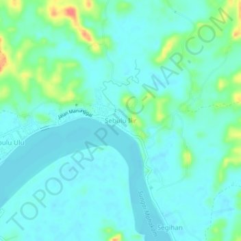 Sebulu Ilir topographic map, elevation, terrain