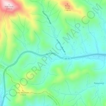 Swiss topographic map, elevation, terrain
