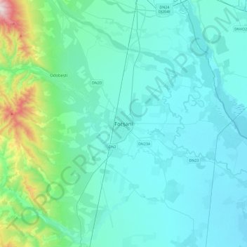 Focșani topographic map, elevation, terrain