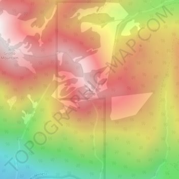 Grotto topographic map, elevation, terrain