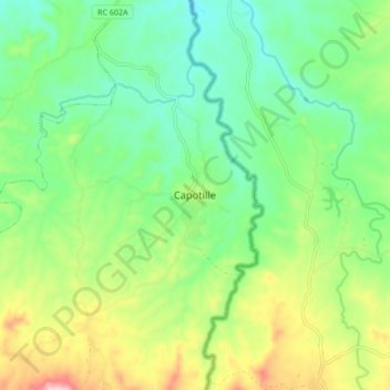 Capotille topographic map, elevation, terrain