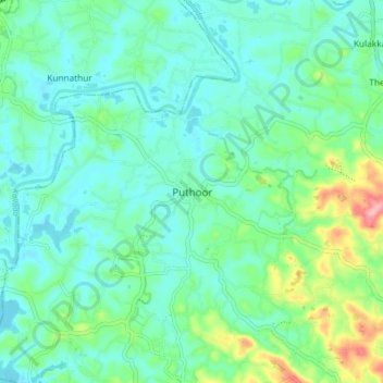 Puthoor topographic map, elevation, terrain