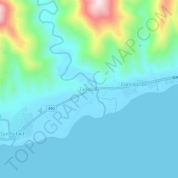 Tanabag topographic map, elevation, terrain