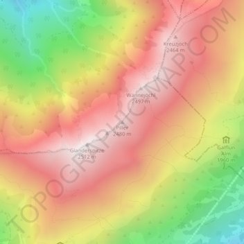 Piller topographic map, elevation, terrain