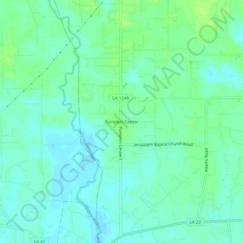 Pumpkin Center topographic map, elevation, terrain