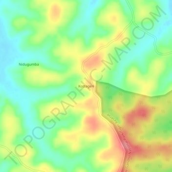 Kottageri topographic map, elevation, terrain