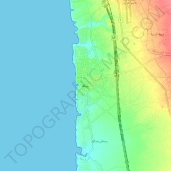Jablah topographic map, elevation, terrain