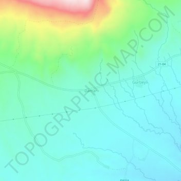 Damar topographic map, elevation, terrain