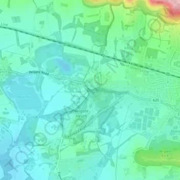 Buckland Corner topographic map, elevation, terrain